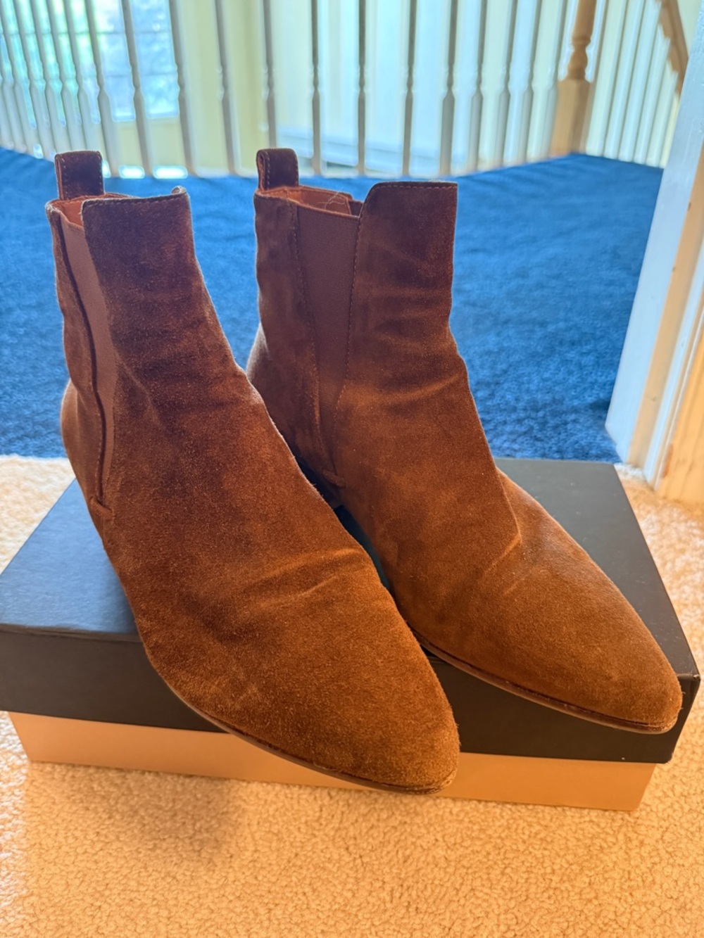 Aquatalia Brown Suede Pointed Ankle Booties